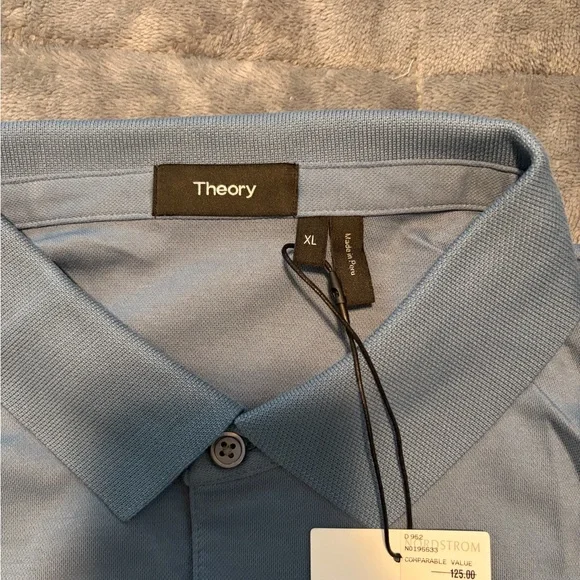 Theory Men's Slate Polo Shirt NWT - Picture 2 of 3